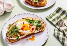 Mushroom, Ricotta and Fried Egg Tartine