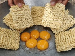 Tasty Yellow Noodle Fried Eggs Recipe / Kdeb Cooking