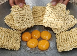 Tasty Yellow Noodle Fried Eggs Recipe / Kdeb Cooking