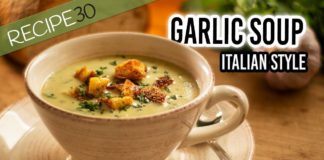 Garlic Soup Italian style with crispy croutons