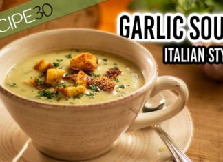 Garlic Soup Italian style with crispy croutons
