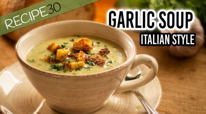 Garlic Soup Italian style with crispy croutons
