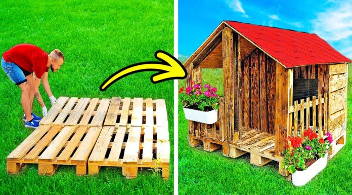 CUTE DIY HOUSE WITH WOODEN PALLETS || 23 DIY Projects With Epoxy And Wood, Workshop Gadgets
