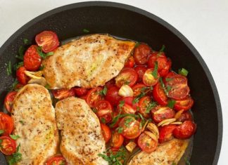 Skillet Roasted Chicken and Tomatoes