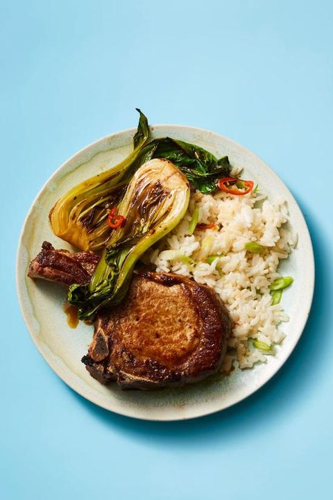 fall dinner recipes   pork chops with coconut rice