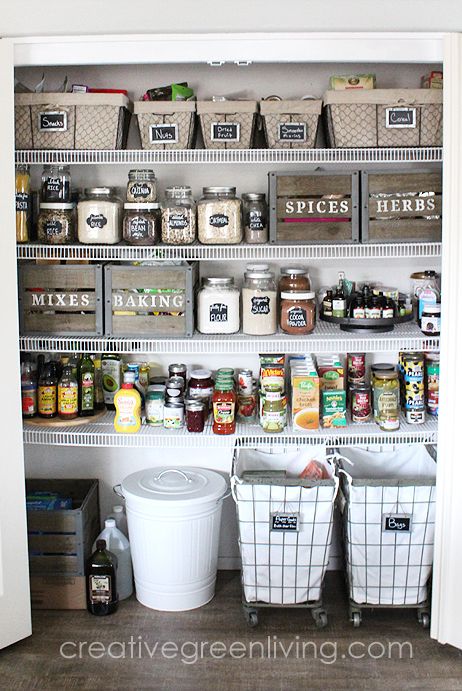 pantry organization ideas - rolling hampers