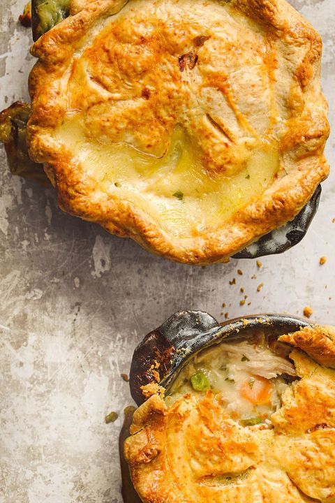 rotisserie chicken recipes - creamy chicken potpies