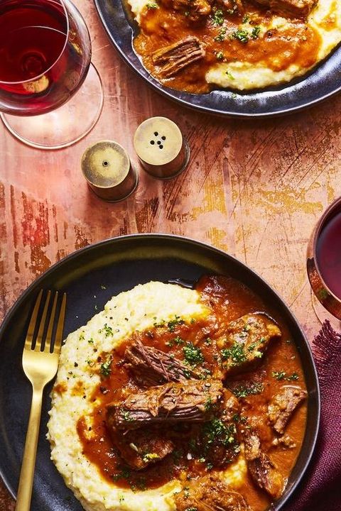 braised short ribs over polenta