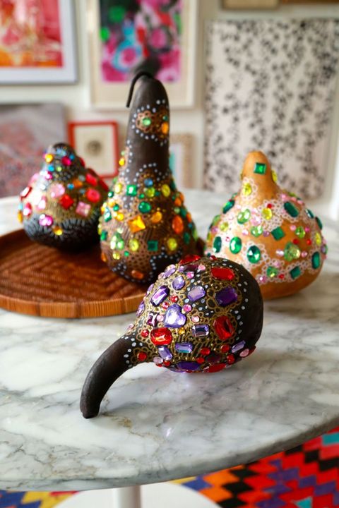 Fall Crafts - Bedazzled Gourds