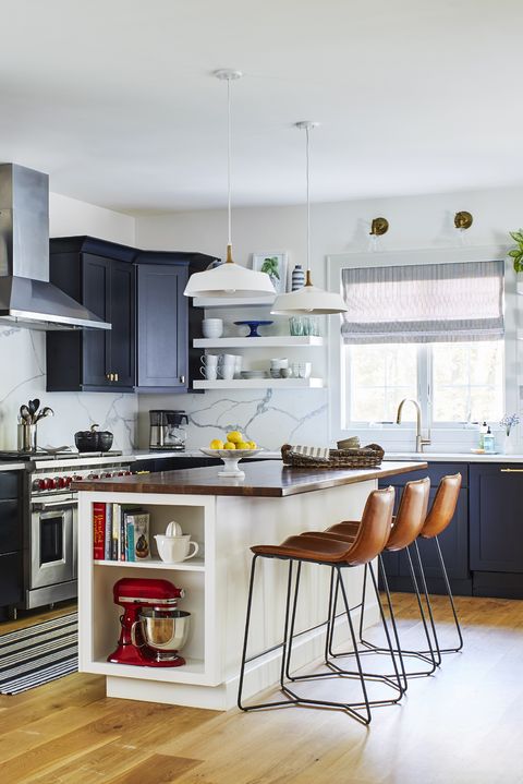 kitchen with cabinets and open shelves