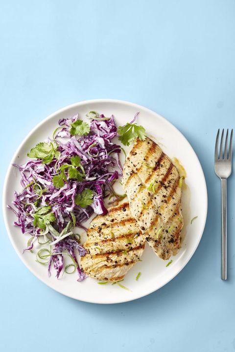 grilled chicken with red cabbage and cilantro slaw recipe