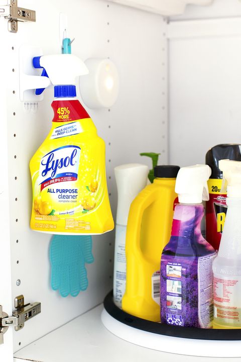 Small Bathroom Storage Ideas - cleaning supplies