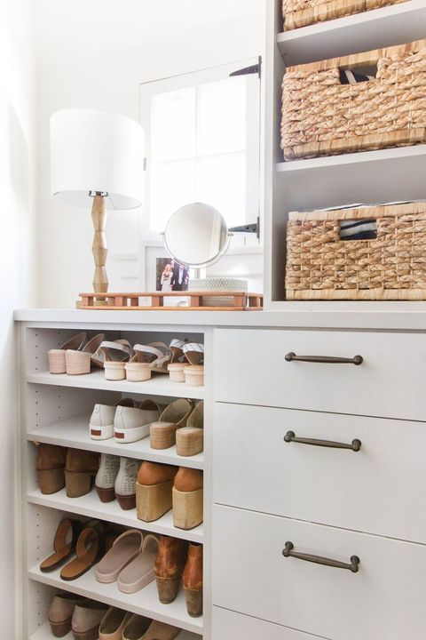 closet organizer ideas - closet vanity with shoes