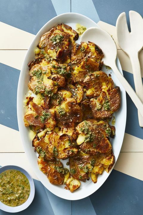 bbq side dishes   crispy smashed potatoes