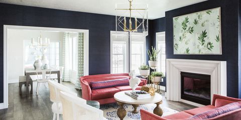 navy living room