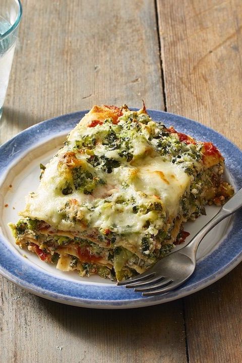 kids dinner ideas  easy vegetarian lasagna with spinach and broccoli